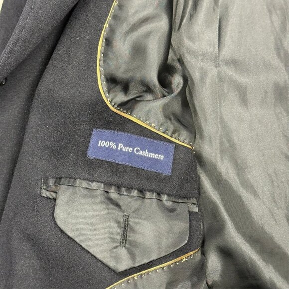 Coppley 100% Cashmere Coat Black Long Overcoat Top Coat 44 R XL - Picture 8 of 9